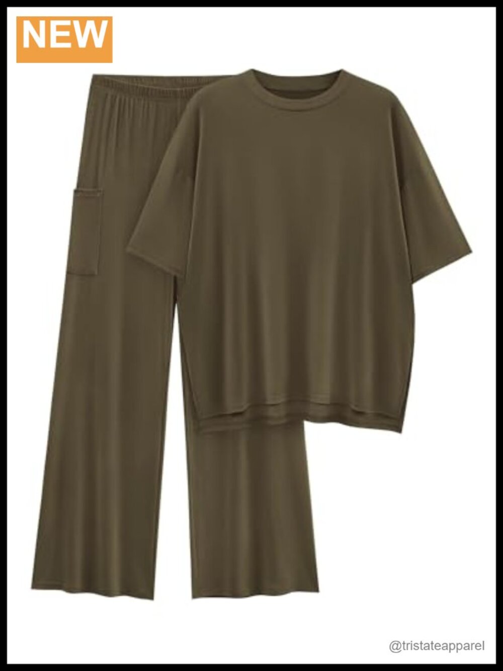 KIRUNDO 2 Piece Lounge Set Short Sleeve Wide Leg Pants Womens Travel Outfit